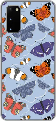 Produktbild von MuchoWow® Handyhülle Schutzhülle Hülle für Telefoonhoesje Samsung Galaxy S20 Mädchen - Schmetterling - Orange - Muster - Mädchen - Kinder - Mädchen Silikon Softcase Handy Hülle - Bild