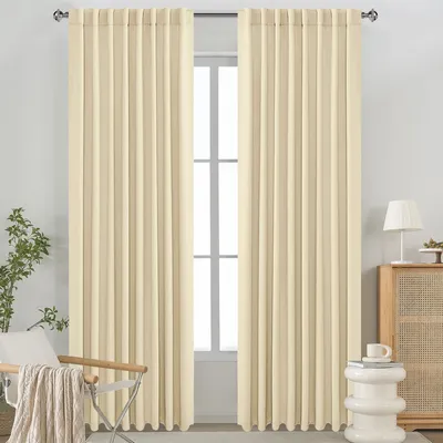 Produktbild von 1 Stück, Verdunkelungsvorhänge Gardinen Thermisch Isoliert Gardinen Für Schlafzimmer Wohnzimmer,132x213cm, Beige