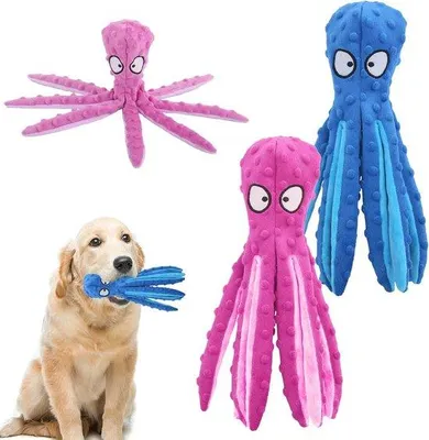 Produktbild von Spielzeug für Hunde - Blaues und Violetter Kaukissen aus Baumwolle, 2 Stück