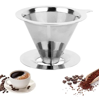 Kaffeefilter Edelstahl, wiederverwendbar, 14 x 8 x 2 cm, silber, 1 Stück