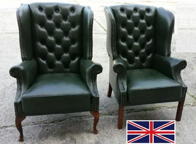 Image de Ohrensessel Chesterfield Ledersessel Sessel Leder Couch Sofa LAGERWARE
