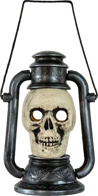 Produktbild von Totenkopf Grubenlampe mit Farbwechsel als Dekoration 28 cm