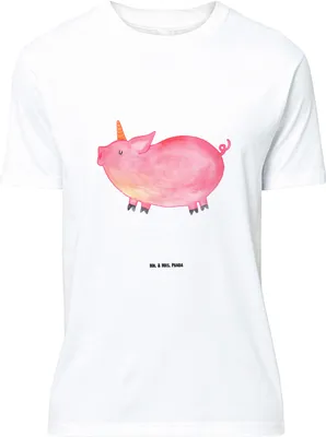 Produktbild von Mr. & Mrs. Panda Größe M T-Shirt Einhorn Schwein - Weiß - Geschenk, Funny, Einhörner, mit Spruch, Tshirt, Party, Shirt, Unicorn, Herren