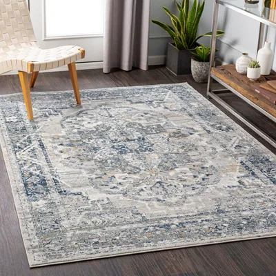 Produktbild von Surya JLO2308-679, Drinnen, Teppich, Polypropylen (PP), Polyester, Grau, Beige, Dunkelblau, Anthrazit, Beige, Vintage, Rechteck