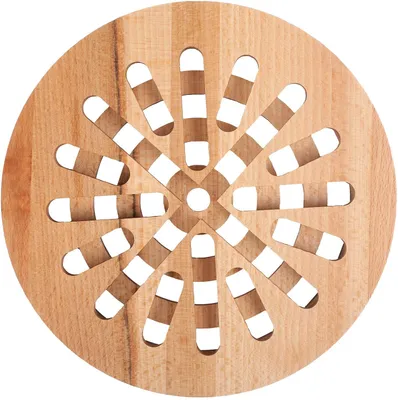 Produktbild von Creative Home Rund Heißer-Topfuntersetzer aus Natürlichem Buchenholz | 19,5 x 19,5 x 1,5 cm | Umkehrbar | Tisch- & Thekenschutzunterlage | Hitzebeständig & Umweltfreundlich