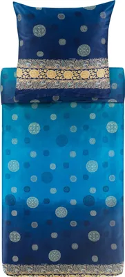 Produktbild von Bassetti Baumwollsatin-Bettwäsche-Garnitur PALLAVICINO Farbe BLAU B1 Größe 135x200+80x80