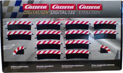 Produktbild von Carrera Außenrandstreifen für Kurve 4/15° (12), Endstücke 1:24