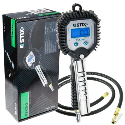 Obrázok produktu pre STIX PSAIR-2 pištoľ na meranie tlaku v pneumatikách 0–18 BAR s elektronickým LCD manometrom