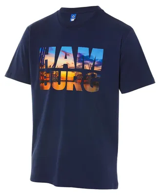 Produktbild von Hamburger SV HSV T-Shirt 'Samo' - Offizieller Fanartikel– Dunkelblau mit Hamburg-Print – 100% Baumwolle