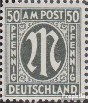 Produktbild von Briefmarken Bizone (Alliierte Besetzung) 1945 Mi 32III, Linie über C gebrochen (Feld 8) postfrisch AM-Post