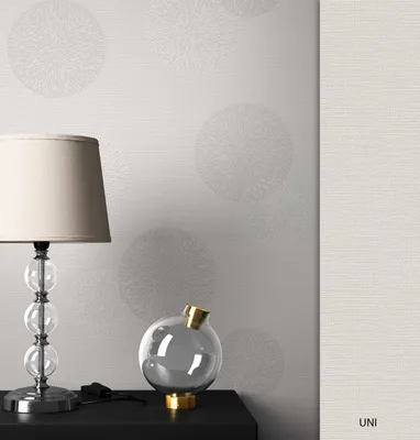 Produktbild von NEWROOM Tapete Grau Vliestapete Geometrisch -  Grafik Weiß  Kreise   Modern