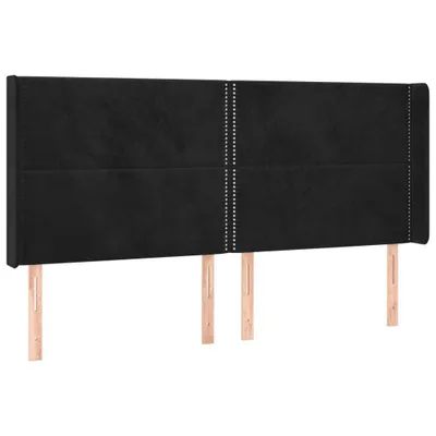 Produktbild von vidaXL Kopfteil mit Ohren Schwarz 203x16x118/128 cm Samt