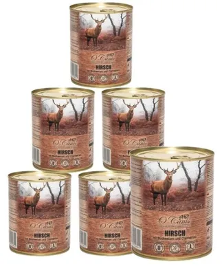 Zdjęcie produktu dla O'CANIS Jeleń z kaszą gryczaną - mokra karma dla psa - 6x800g