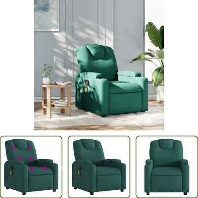 Zdjęcie produktu dla Fotel masujący The Living Store ciemnozielony materiał