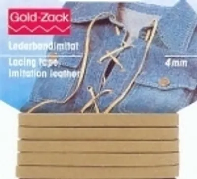 Produktbild von VelourKunstleder 4mm Band - Goldzack lederband Farbe: dunkelbraun