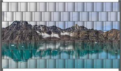 Produktbild von Wallario Zaunsichtschutz mit Motiv Berge im arktischen Meer für Ein- und Doppelstabmatten Zäune in der Größe 250 x 140 cm