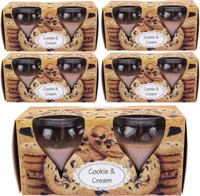 Produktbild von Duftkerzen Creation 10er Pack im Glas, lange Brenndauer und angenehmer Duft ( Cookie-Cream )
