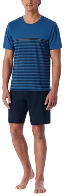 Zdjęcie produktu dla Uncover by Schiesser – męska piżama Nightwear – krótka, niebieska – rozmiar 52