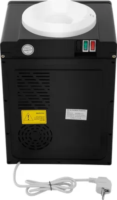 Obrázek produktu pro Vodní automat – stolní zařízení – teplá a studená voda – ohřev 550 W – chlazení 75 W – vnitřní nádrž z nerezové oceli – rozměry 27 × 23,5 × 37 cm – černá