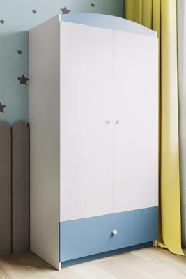 Produktbild von Kinderkleiderschrank Babydreams Drehtürenschrank Kleiderschrank Basic Blau