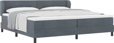 Immagine prodotto di Letto a molle con materasso Grigio scuro 200 x 200 cm Velluto