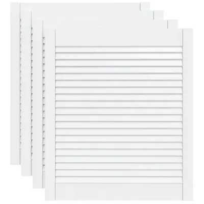 Produktbild von vidaXL Schranktüren Lamellen-Design 4 Stk. Weiß 69x59,4 cm Massivholz