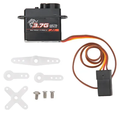 Immagine prodotto di Set servocomandi digitali RC 3,7G con ingranaggi in plastica per aeromodelli 1/24 e elicotteri ad ala fissa