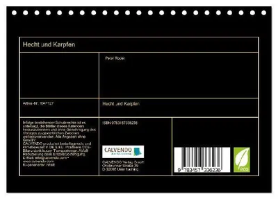 Produktbild von Hecht und Karpfen (Tischkalender 2026 DIN A5 quer), CALVENDO Monatskalender