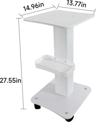 Immagine prodotto di Carrello da salone a 3 ripiani - Carrello su ruote per parrucchieri, centri estetici e studi medici - In legno, con rotelle, portata 40 kg - Bianco