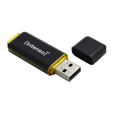 Zdjęcie produktu dla Intenso High Speed Line, 128 GB, USB Typu-A, 3.2 Gen 1 (3.1 Gen 1), 250 MB/s, Pokrywka, Czarny, Żółty