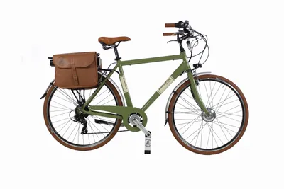 Produktbild von Elektro-Fahrrad Dolce Vita by Canellini Citybike Mann Aluminium mit Seitentasche - Olivegrun 58
