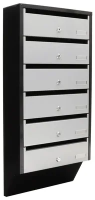 Produktbild von Profirst Briefkastenanlage Quarten 6 Silber Schwarz