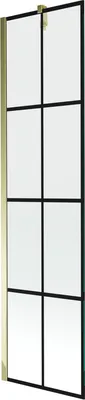 Produktbild von Mexen Next 1-Flügel-Badewannenwand 50 x 150 cm, Schwarzes Design, Gold - 895-050-000-00-77-50