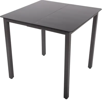 Immagine prodotto di Tavolo da giardino in vetro e alluminio | Tavolo da pranzo | ca. H. 73 x W. 80 x D. 80 cm | Antracite | Tavolino da giardino Mobili da giardino