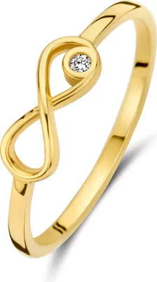 Produktbild von New Bling 9NBG-0701-52 Gouden Ring met Zirkonia - Infinity - Dames - 14 karaat - Maat 52