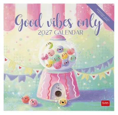 Produktbild von Legami – Kalender 2027 Wandkalender, Good Vibes Only, 12 Monate, 30 x 29 cm