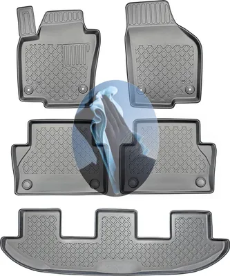 Produktbild von Z522349 TPE-Gummifußmatten kompatibel mit  VW Sharan Life 2 Van Kombi 5-türer 2013- 7-Sitzer, 1. + 2. + 3. Sitzreihe