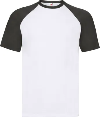 Immagine prodotto di Fruit of the Loom - Maglietta per bambini/donne Unisex - Baseball PC5796 (XXL) (Weiß/Schwarz)