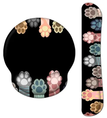 Image de Tapis de souris repose-poignet - Repose-poignet clavier et souris ergonomique - Mousse à mémoire de forme - Antidérapant - 22 x 25 cm et 44 x 8 cm - Télétravail et bureau