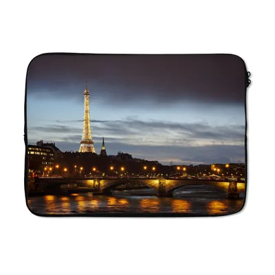 Produktbild von MuchoWow® Laptop Hülle 13 Zoll Paris - Skyline - Seine Laptoptasche - Laptophülle - Sleeve - Rundumschutz
