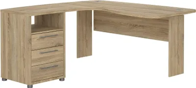 Produktbild von Schreibtisch Tatienne, Mehrzweckschreibtisch, Bürotisch für PC, Eckschreibtisch, 159x150 h75 cm, Eiche