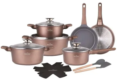 Image de Batterie de Cuisine 14 Pièces tous feux dont induction Basel Premium Collection Swiss Cuivre Haus SH-BP3014CO