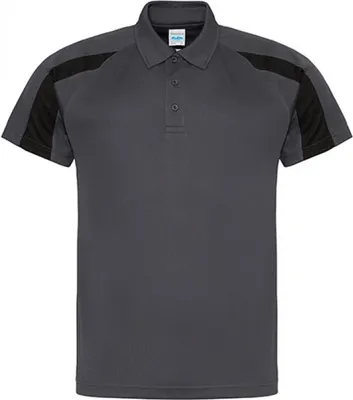 Produktbild von Just Cool JC043 | Contrast Cool Sport Poloshirt + WRAP  - Farbe: Charcoal (Solid)/Jet Black - Größe: S
