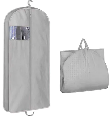 Immagine prodotto di Sacca per abiti pieghevole, grigia, 60 x 153 cm, in tessuto non tessuto