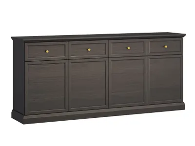 Produktbild von AX LIVING Große Kommode Levantos K4T4S – 193 cm, Schwarz Grafit