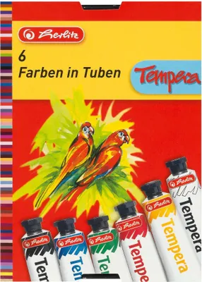 Produktbild von Herlitz 8643041, 16 ml, Schwarz, Blau, Grün, Rot, Gelb, 6 Stück(e)