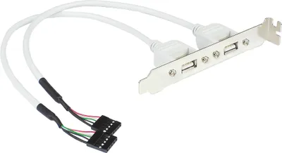 Produktbild von USB 2.0 Slotblech-Adapter 2-fach, 2x 5pol Anschluss intern