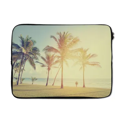 Produktbild von MuchoWow® Laptop Hülle 14 ZollMeer - Palme - Sommer - Sonne - Strand Laptoptasche - Laptoptasche - Stoßsicher - Schutzhaube