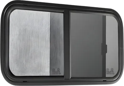 Produktbild von RV Schiebefenster 63 cm für Camper – Wohnmobil Fenster mit Fliegengitter & Getöntem Glas – Aluminium Schwarz