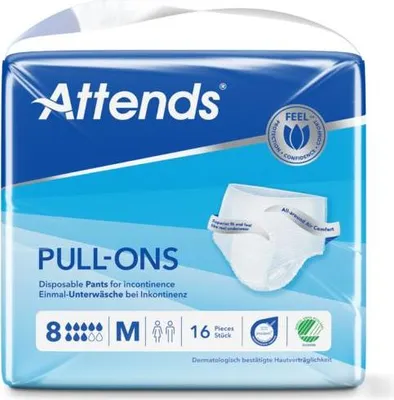 Image de ATTENDS Pull-Ons 8 Medium - 8 paquets de 16 protections